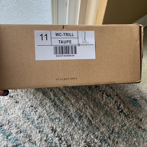 Over the knee boots. Woman’s U.S. size 11. Never worn. Taupe I’m color. - Picture 3 of 4